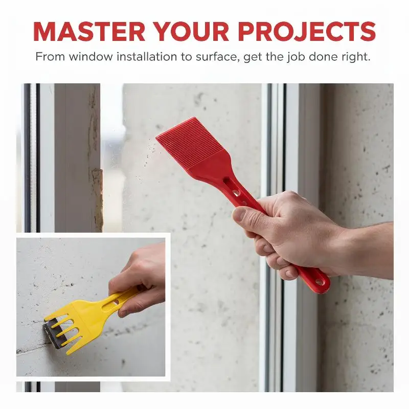 Window & Glass Door Rubber Strip Installer - Manual Sealing Gasket Scraper Tool for Home Repair & DIY