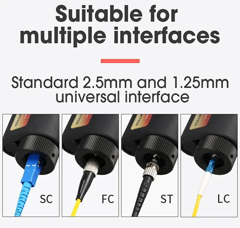 Handheld Optical Fiber End Face Magnifier AUA-200/400X Multiples Fiber Inspection Microscope 2.5mm(SC/FC/ST) /1.25mm(LC) Adapter