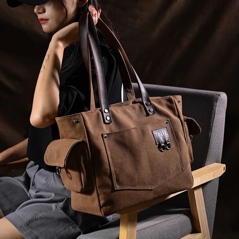 

Холщовая сумка-мессенджер в стиле ретро, большая сумка для ноутбука для женщин и мужчин, прочная водостойкая сумка на плечо, дорожная рабочая деловая сумка