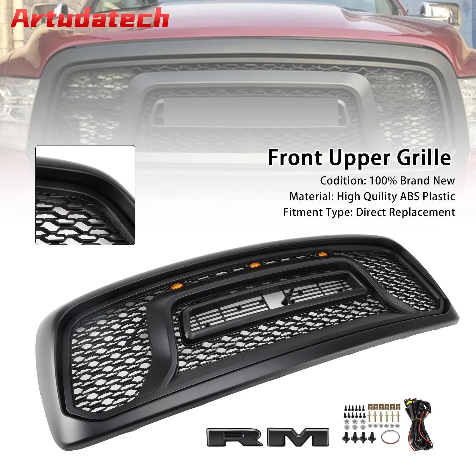 

Решетка переднего бампера Artudatech, подходит для Dodge RAM 1500/2500/3500 2002-2005 2003 2004, автомобильные аксессуары в стиле Rebel