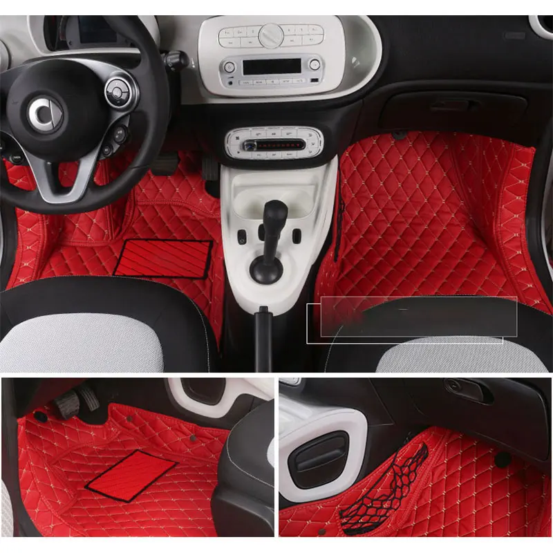 

Car Full Surround Leather Wire Ring Foot Pad Anti-Skid Decoration For Mercedes Smart 453 Fortwo Forfour Car Accessories Interior