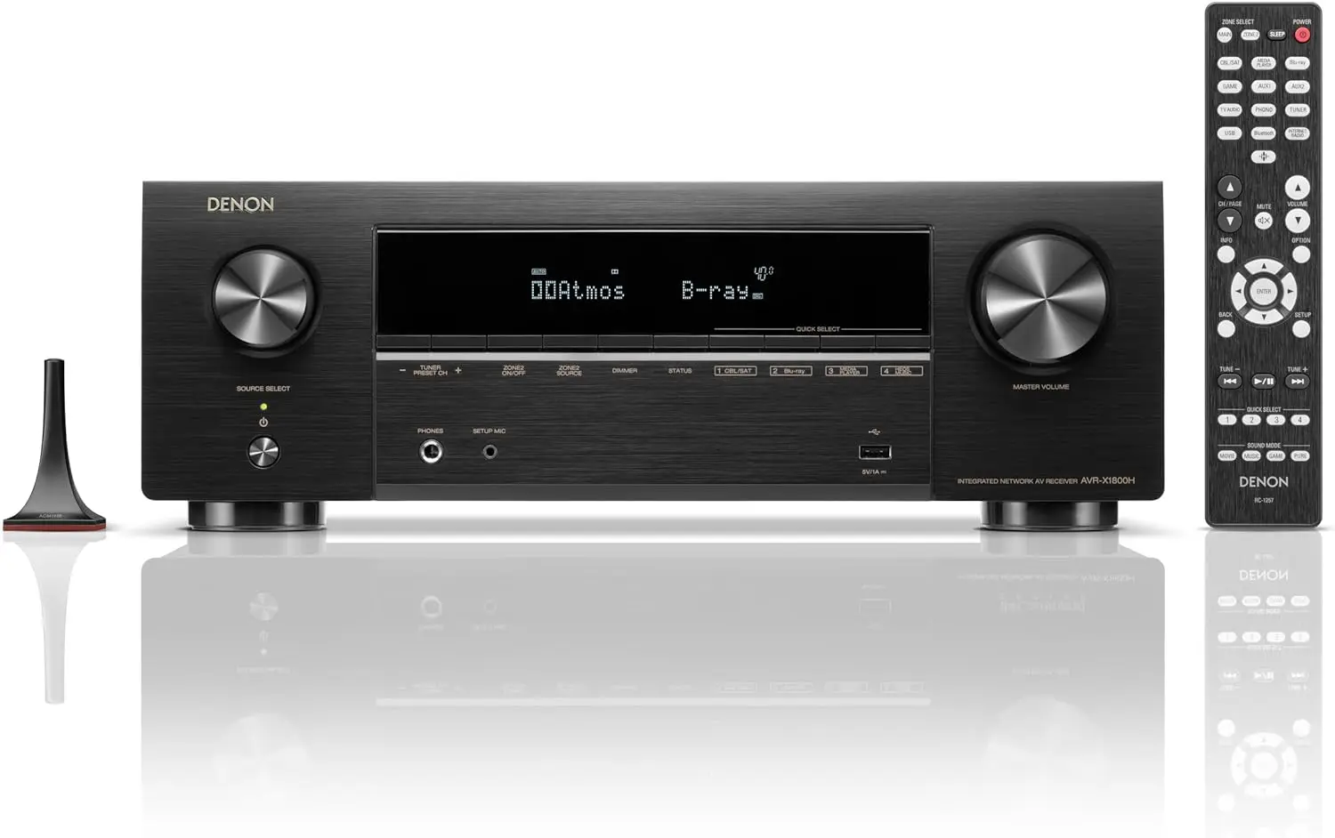 7.2 Channel AV Receiver - 80W/Channel, Wireless Streaming via Built-in HEOS, WiFi, & Bluetooth, Supports Dolby Vision, HDR10+