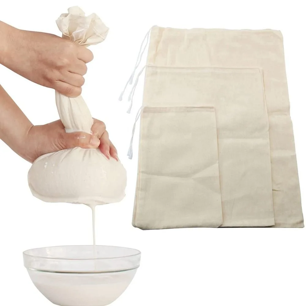 Nuevas Bolsas Reutilizables con Filtro para Colar, Bolsas Portátiles de Tela de Queso para Infusiones Frías, Té, Yogur, Café y Leche de Nueces