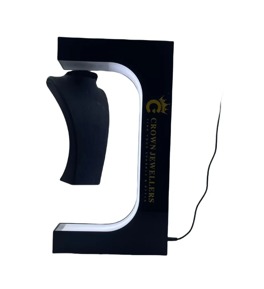 

E Shape Magnetic Floating Levitation Jewelry Necklace Jewelry Display Stand For Advertisement