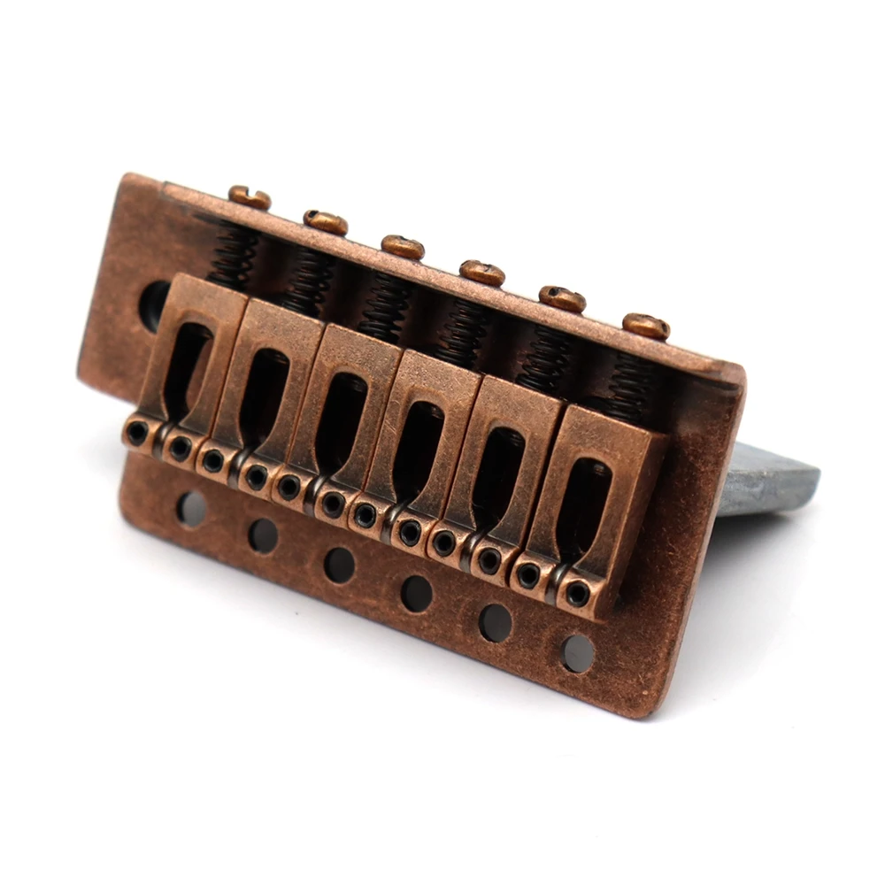 Red Copper Guitar Tremolo Bridge Copper Zinc Alloy 6 String Electric Guitar Tremolo Bridge System for ST Guitar