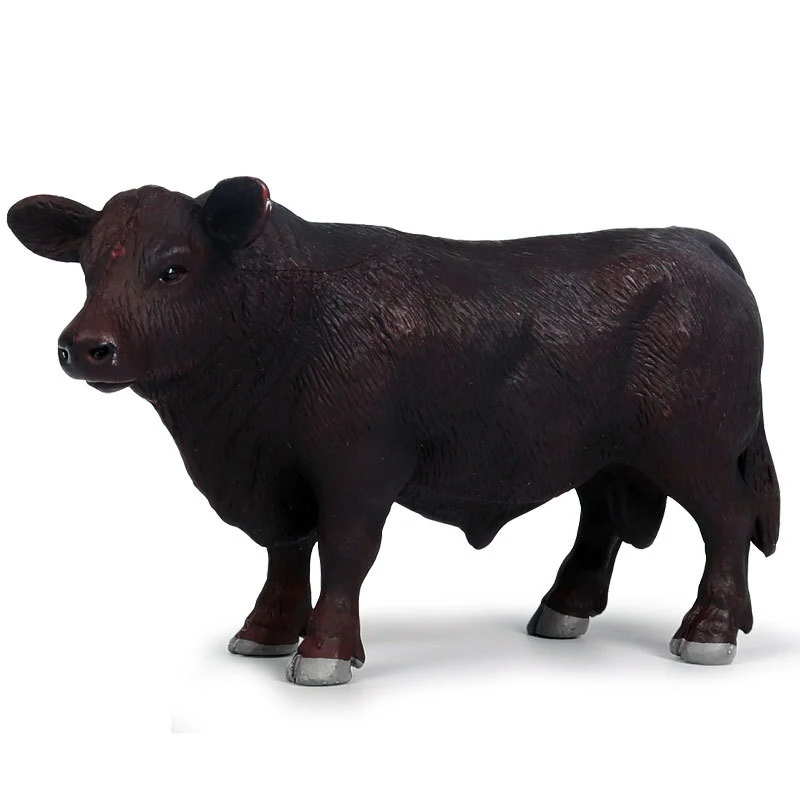 Simulazione in PVC Animali di bestiame Action Figures Collezione di modelli statici carini Modello di mucca nera Giocattoli per bambini