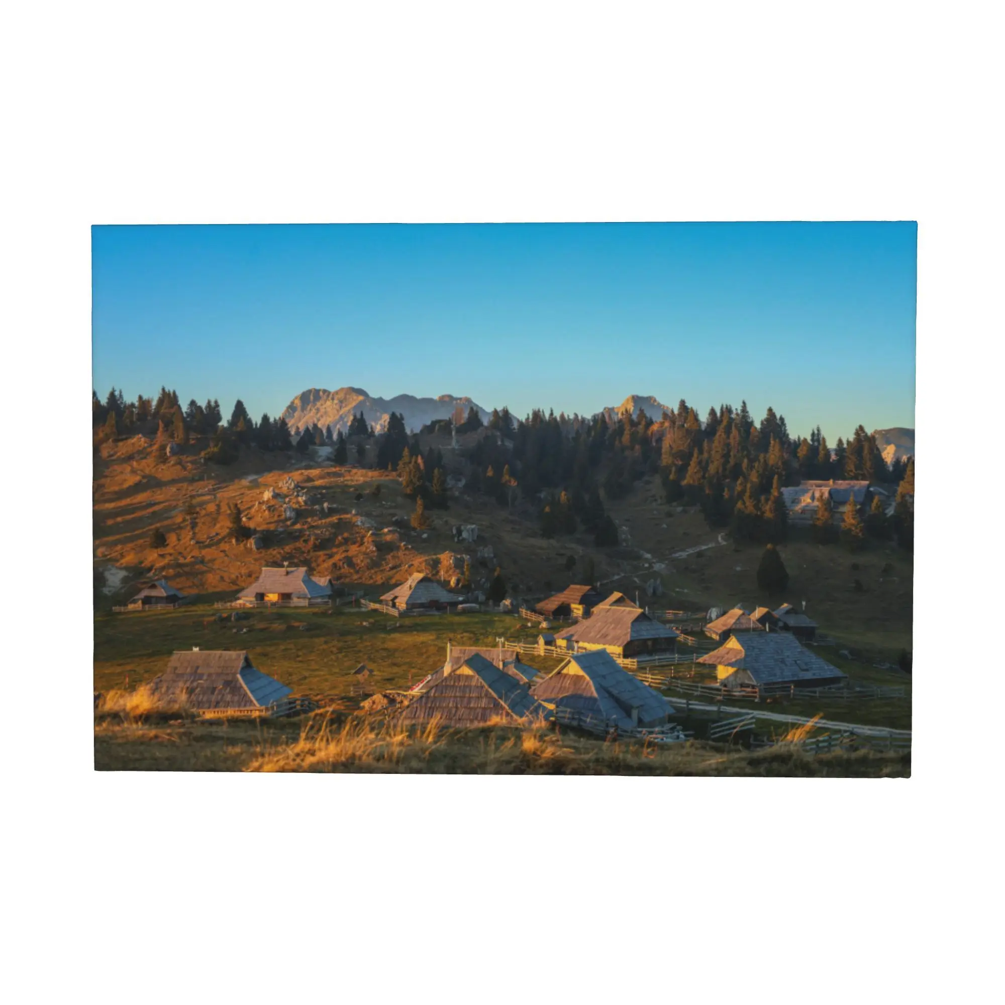 

Velika Planina Словенья, настенное искусство на холсте, очаровательный живописный пейзажный принт в стиле альпийской дереты, традиционный постер с объятиями