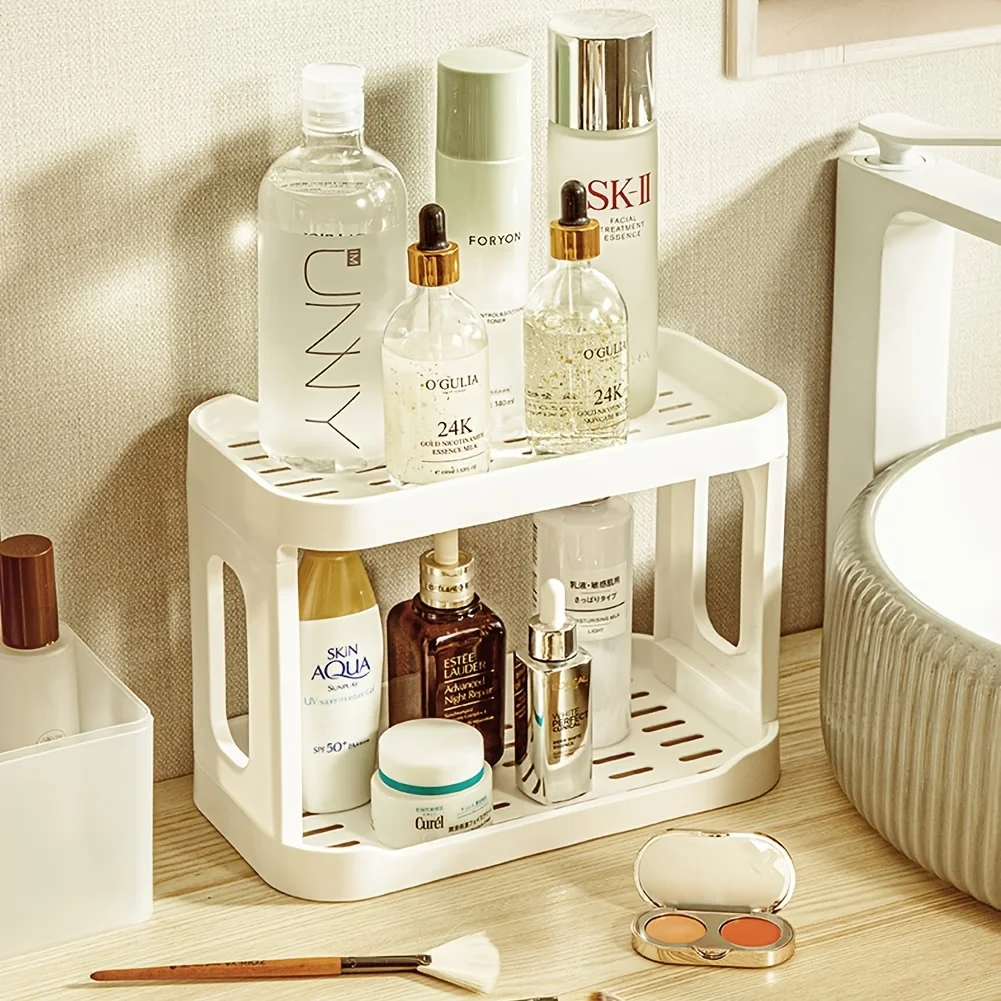 Desktop 2‑Tier Kitchen Spice Organizer Shelf, Multi‑Functional Open‑Design Countertop Storage Rack