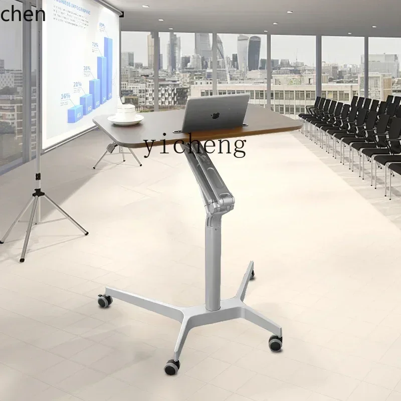 ZMLLecture Table  Lifting Mobile Standing Office Computer Desk Lecture Table Training Conference Lifting Table