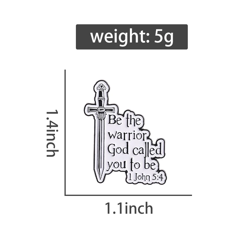 Be the Warrior God Called You to Be Enamel Pins Faith Strength God Jesus Brooch Backpack Clothes Badges Jewelry Gift for Friends