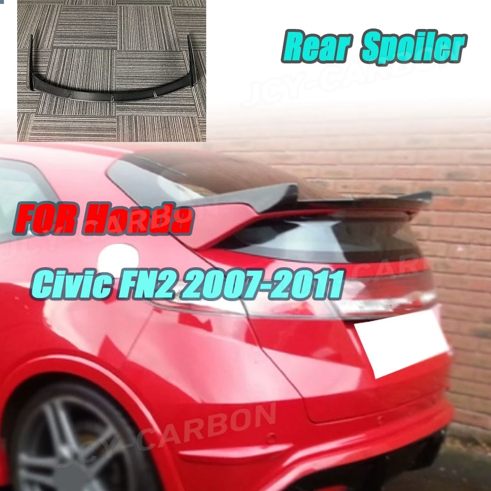 

JCYECF For Honda Civic FN2 2007-2011 Typer Carbon Fiber Rear Bumper Spoiler Wing Body Kit Trunk Wing FRP Black Rear Wing