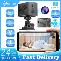 5MP Mini Camera Security Smart Baby Wifi Monitor Portable PZT IP Camera Built in 2400mAh Battery 5X Digital Zoom Auto Tracking