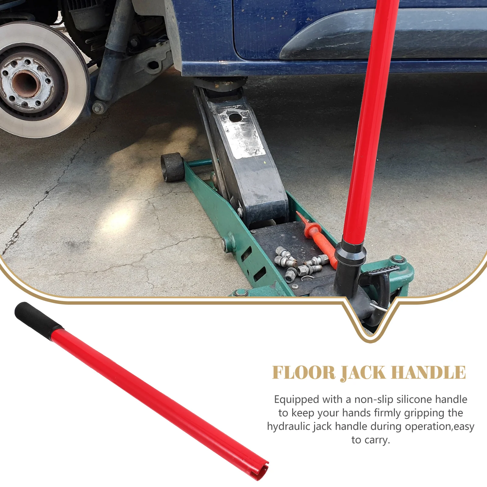 

NonSlip Silicone Grip 3 Ton Floor Jack Handle Replacement Horizontal Jack Pole Car Lifting Equipment
