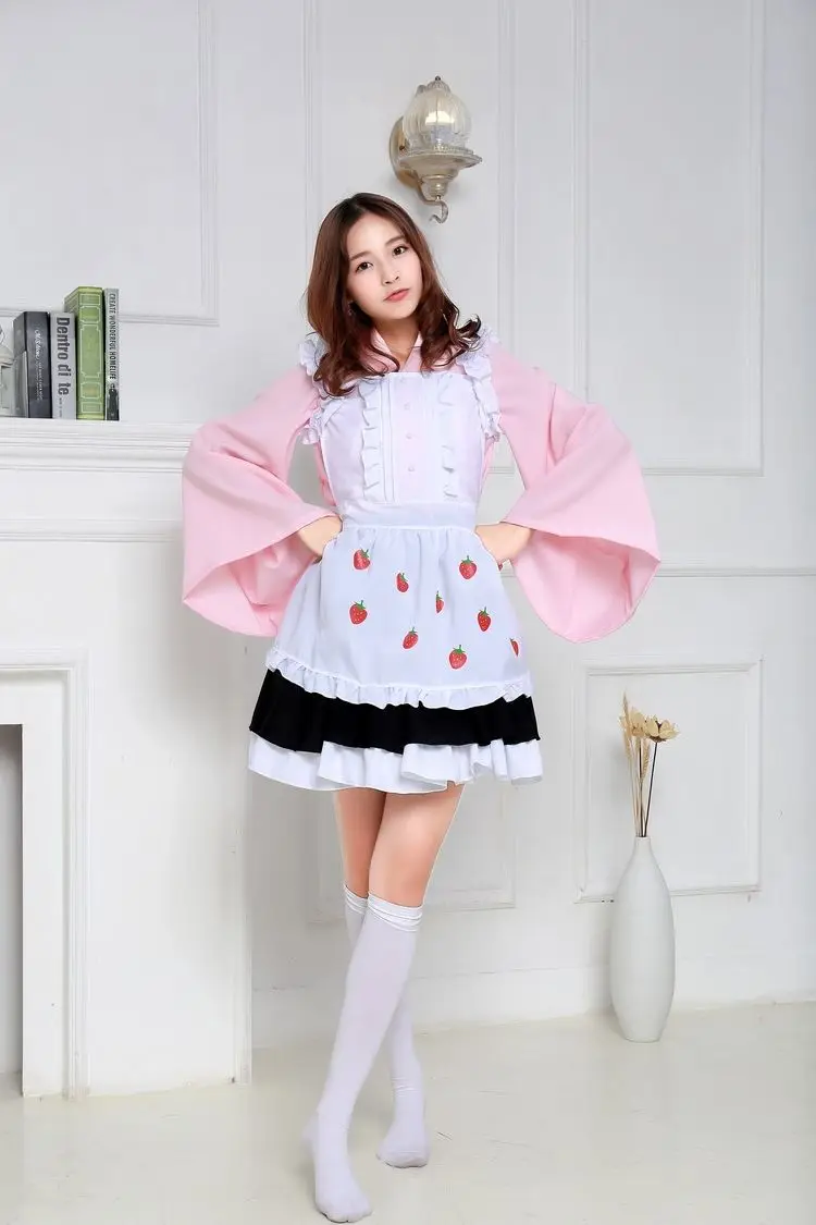 2023 Anime Character cafe Maid Cosplay Pink Sexy Lolita Maid Dress Costume per donna ragazza