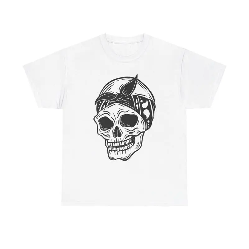 

Dark Bandana Skull Graphic T Shirt vintage art cool gift halloween creepy