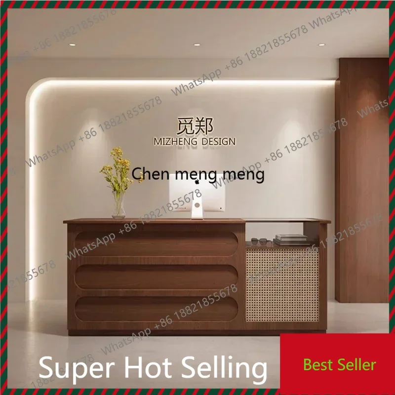 

home Modern Cream Style Beauty Salon Bar Cashier Company Hotel Curved Front Desk Medical Aesthetics Dental Clinic Reception Desk