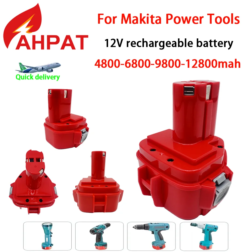 12V Battery For Makita PA12 Ni-Mh Battery 1200 1220 1201 1222 1233SA/B1235 192681-5 4800-12800mAh Power Tool Batteries