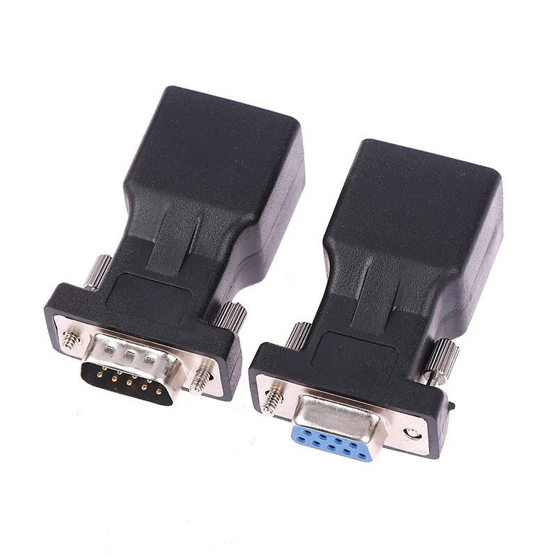 

1pcs DB9 RS232 Male/Female To RJ45 Female Adapter COM Port to LAN Ethernet Port Converter