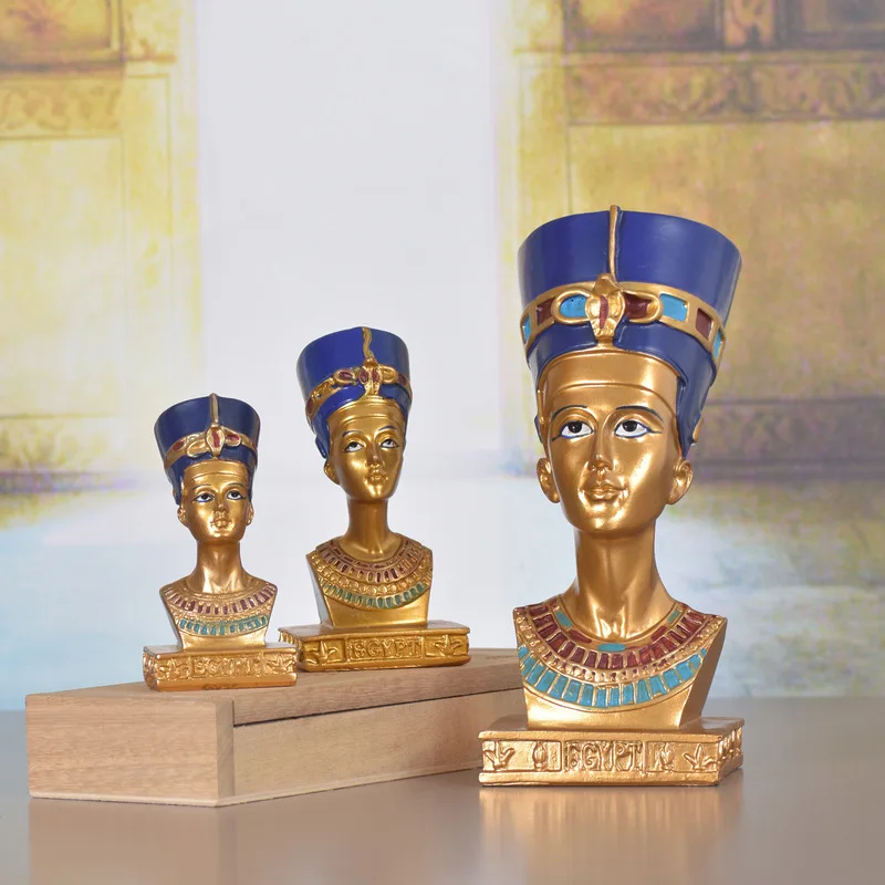 Queen resin figurine, home decor, gift, Egyptian cultural tourism souvenir, ethnic-style ornament
