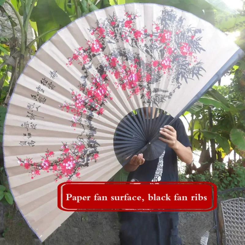 Wall Mount Silk Imitation Decorative Fan Classical Decoration Fan Living Room Decorative Retro Furnishings Oversized Paper Fans
