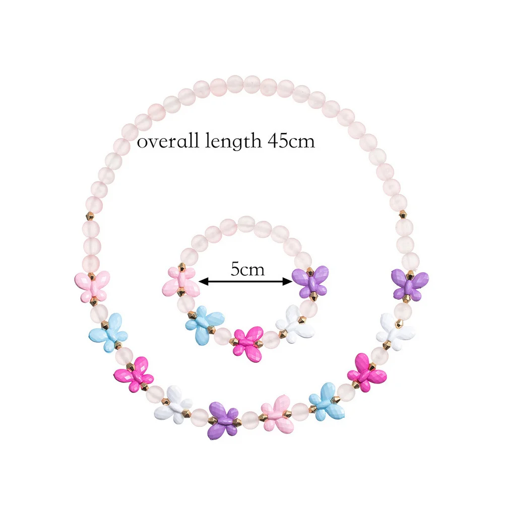 

2 Sets Jewellery for Girl Necklace Children Kids Jewelry Acrylic Girls Bracelet Toddler