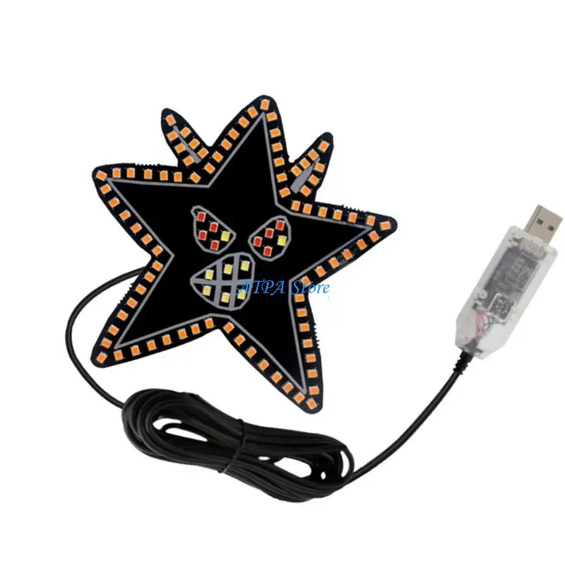 U13C Car Window Star Light Featuring Various Color Modes And Artistic Design For Night Driving Ambience
