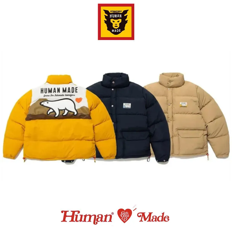 HUMAN MADE DOWN JACKET Walking Polar Bear Puffer Coat Warm Winter Outerwear