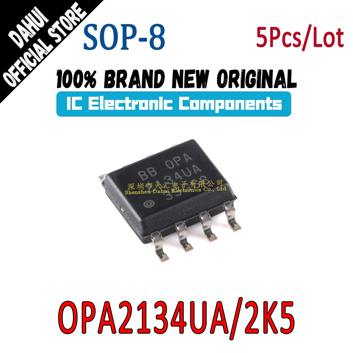 5Pcs OPA2134UA/2K5 OPA2134UA OPA2134 2134UA SOP-8 precision audio operational amplifier chip IC new original