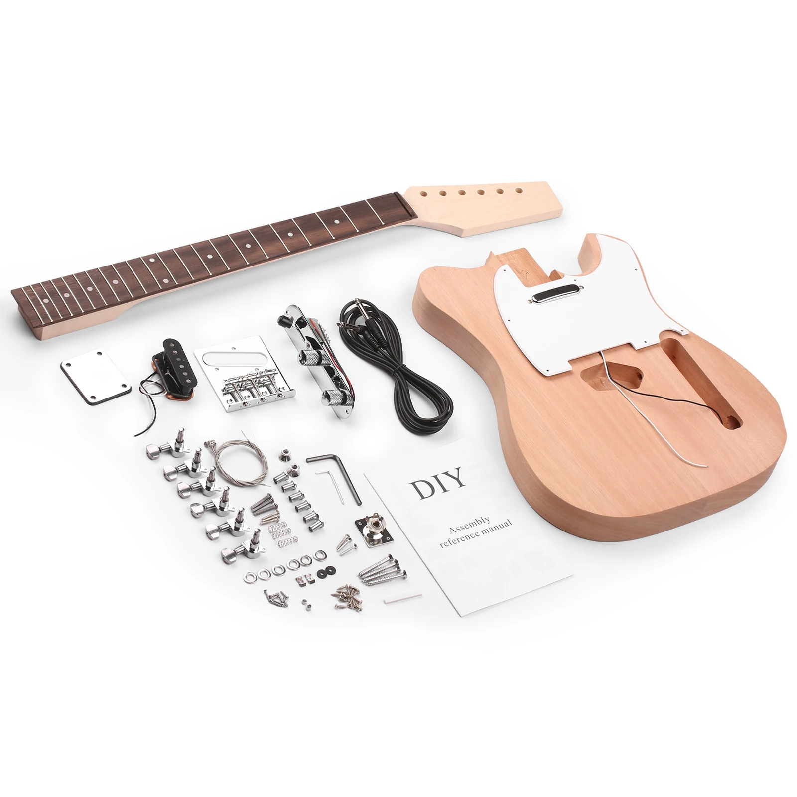 

DIY Unfinished Electric Guitar Kit Guitar Barrel Blank Wooden Guitar Body Replacement Parts Mahogany Body Maple Wood Neck