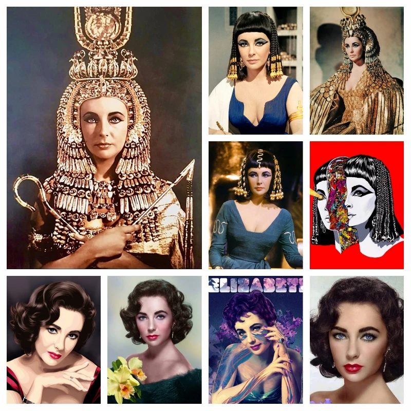 5d Elizabeth Taylor Actor AB Diamond Painting Full Drills Film Cleopatra Queen Cross Stitch Embroidery Wall Art Home Decor