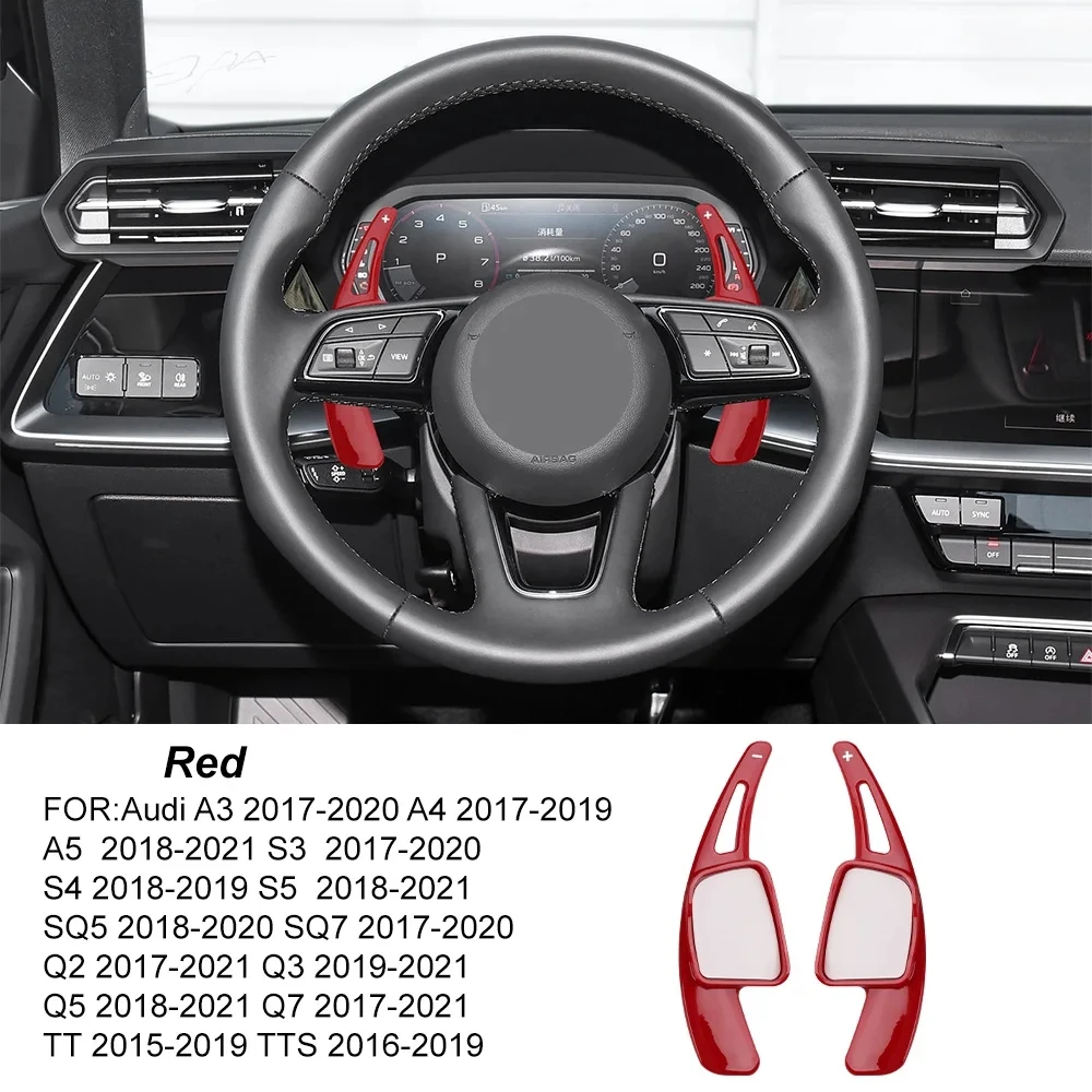 

for Audi A3 A4 A5 S3 S4 S5 SQ5 SQ7 Q2 Q3 Q5 Q7 TT TTS Car Steering Wheel Shift Paddle Shifter ABS Carbon fiber style Accessories