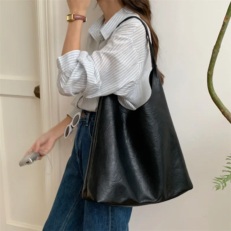 Casual Women Shoulder Bag PU Leather Tote Handbags High Capacity Soft Leather Composite Bags Female Shopping Totes for Women