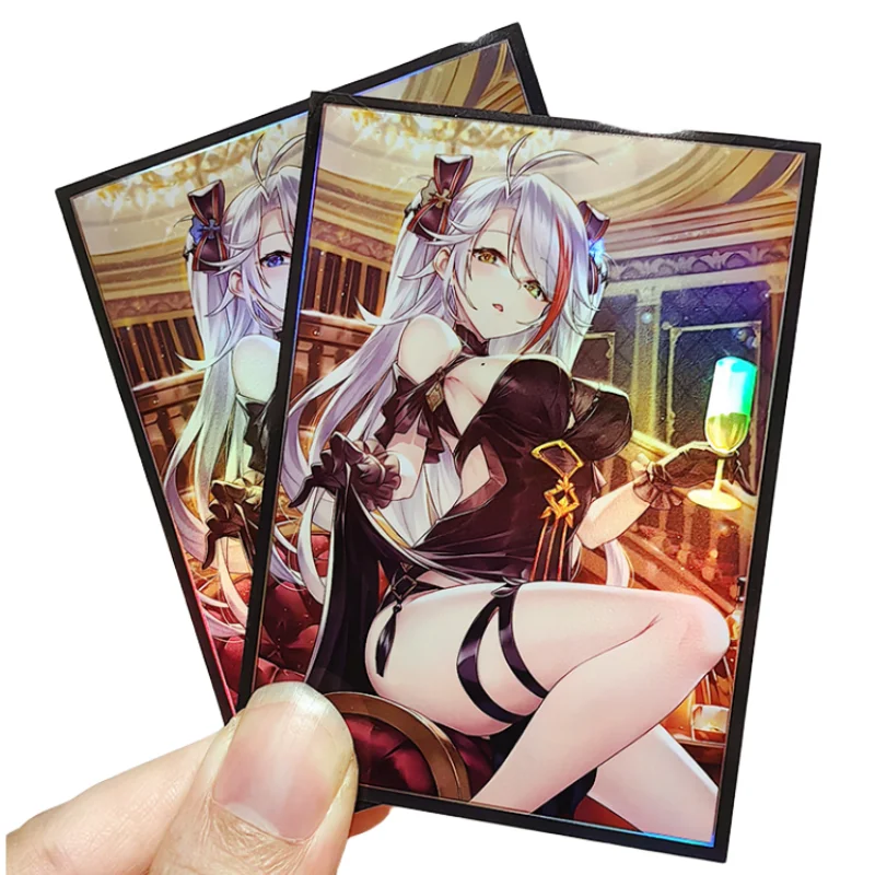 

60Pcs/Set ACG Cards Sleeves Azur Lane KMS Prinz Eugen Anime Game Characters Color Flash Holographic Protector Film Album Binder