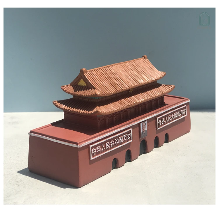 Figura de resina mental, caja de juego de mesa de arena, edificio de terapia de corte, Cuadrado de tiananmen, china