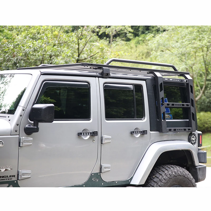 Maiker Aluminum For Jeep Wrangler JK car roof racks rail basket 4x4 top luggage carrier roofrack cargo carrier & bracket