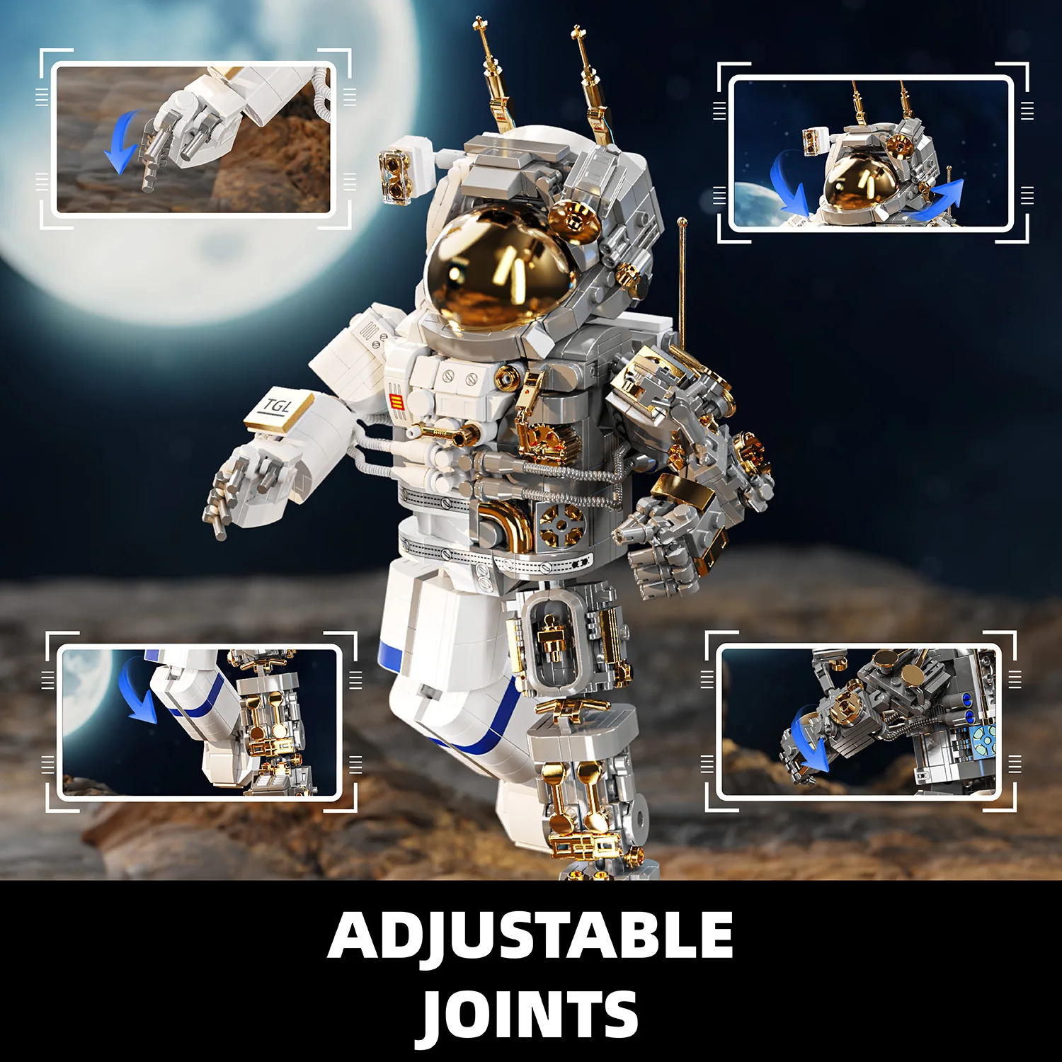 860PCS Building Blocks Toy Astronaut Model 3D Puzzle Aerospace Astronauts Assembly Bricks Educational Toys Set  Christmas Gifts