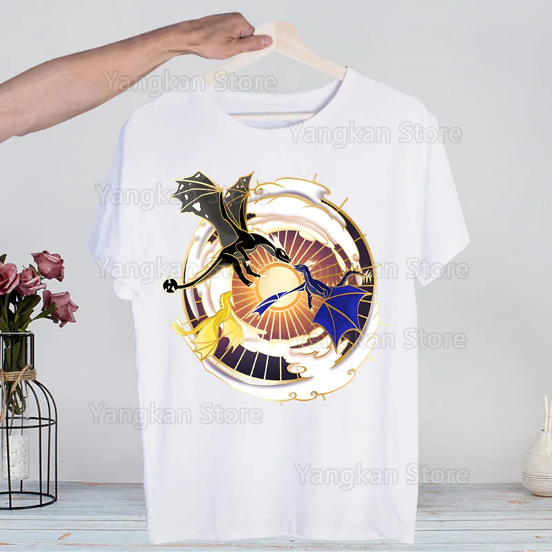 Fourth Wing Basgiath War Dragon T Shirts For Guys O-Neck Short Sleeve Regular Mens height Quality Men Hip-Hop Tee Shirt