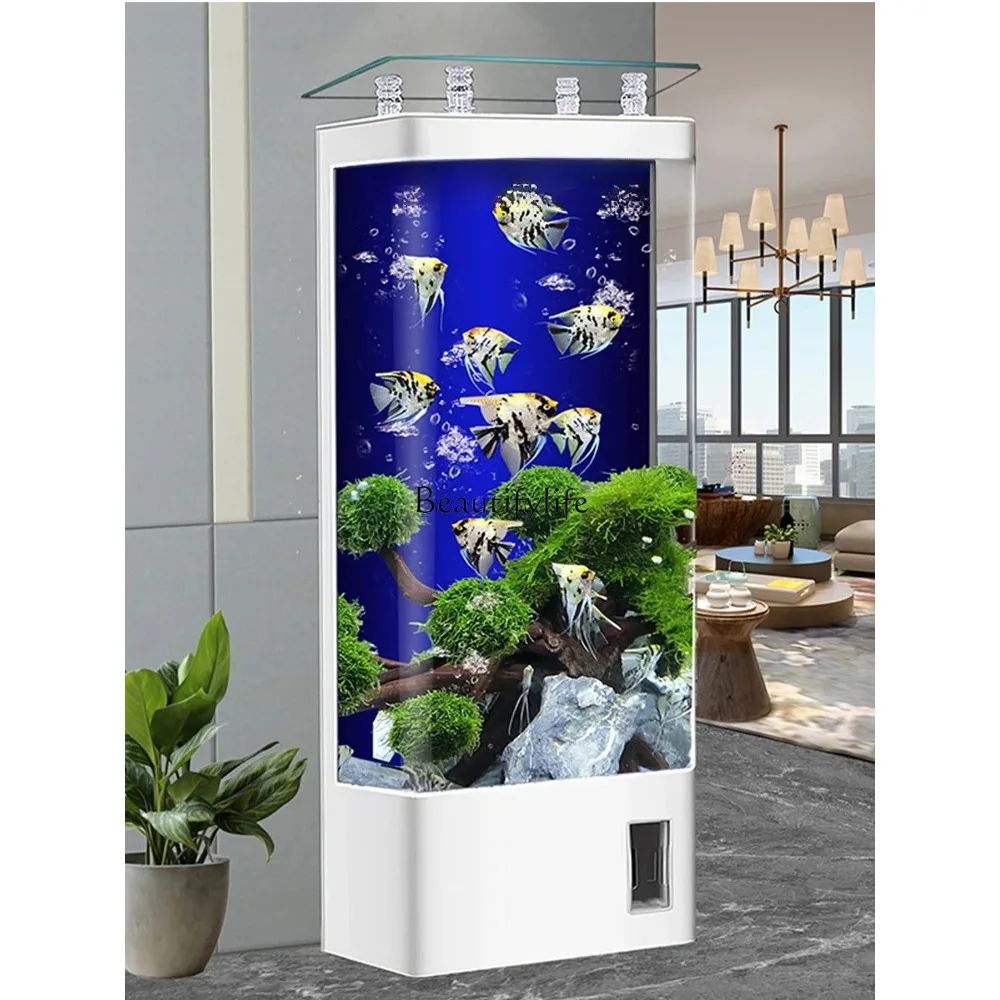 

Fish Tank Household Living Room Small Integrated Floor Vertical Wall-Free Aquarium