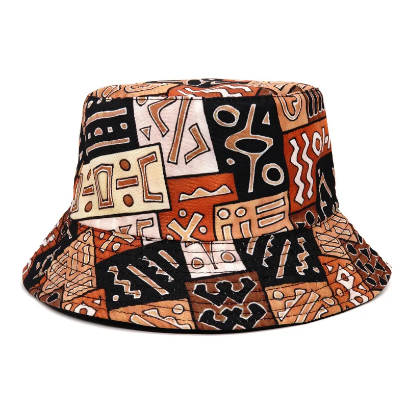 Summer Outdoor Sunscreen Bucket Hat Hip Hop Cap Men Summer Fishing Fisherman Hats Graffiti Hat for Men Women Wild Panama Hats