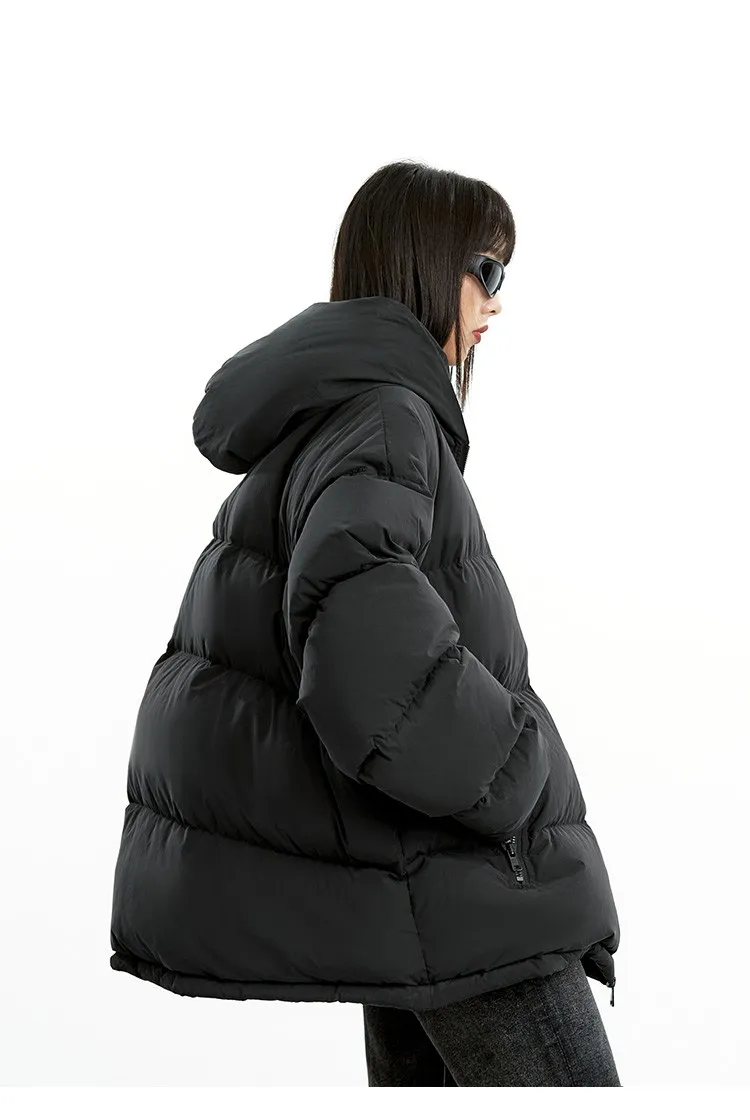 So Hot That You'Ll Sweat~ Duck down Oversized down Jacket, Unisex, 2026 Winter New Style, Loose Black Hooded Coat