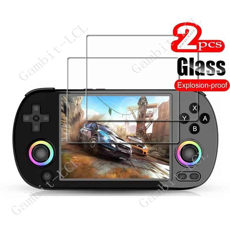 2PCS FOR ANBERNIC RG40XX H Handheld Game Console 4Inch Tempered Glass ON RG40XXH RG 40XXH 9H HD Screen Protector Film Cover