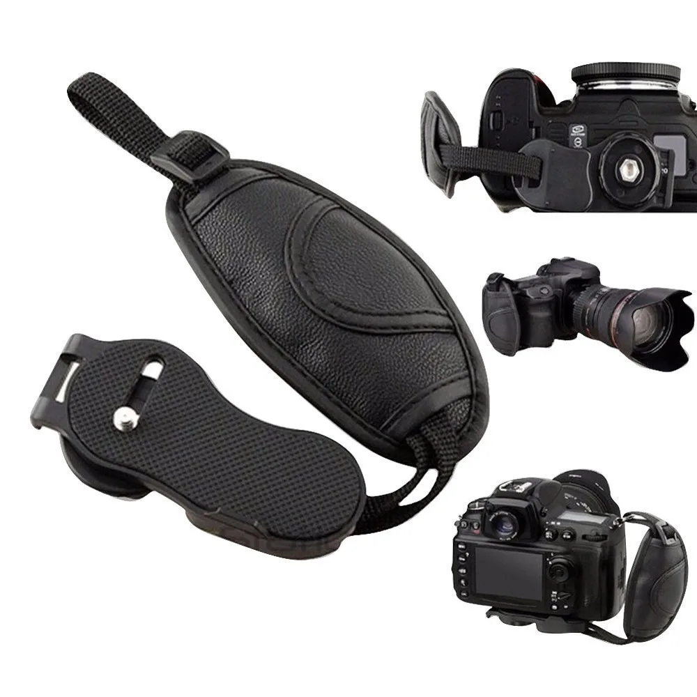PU Leather Leather Camera Hand Strap Wristband Professional Camera Hand Grip Adjustable Black Camera Wrist Strap