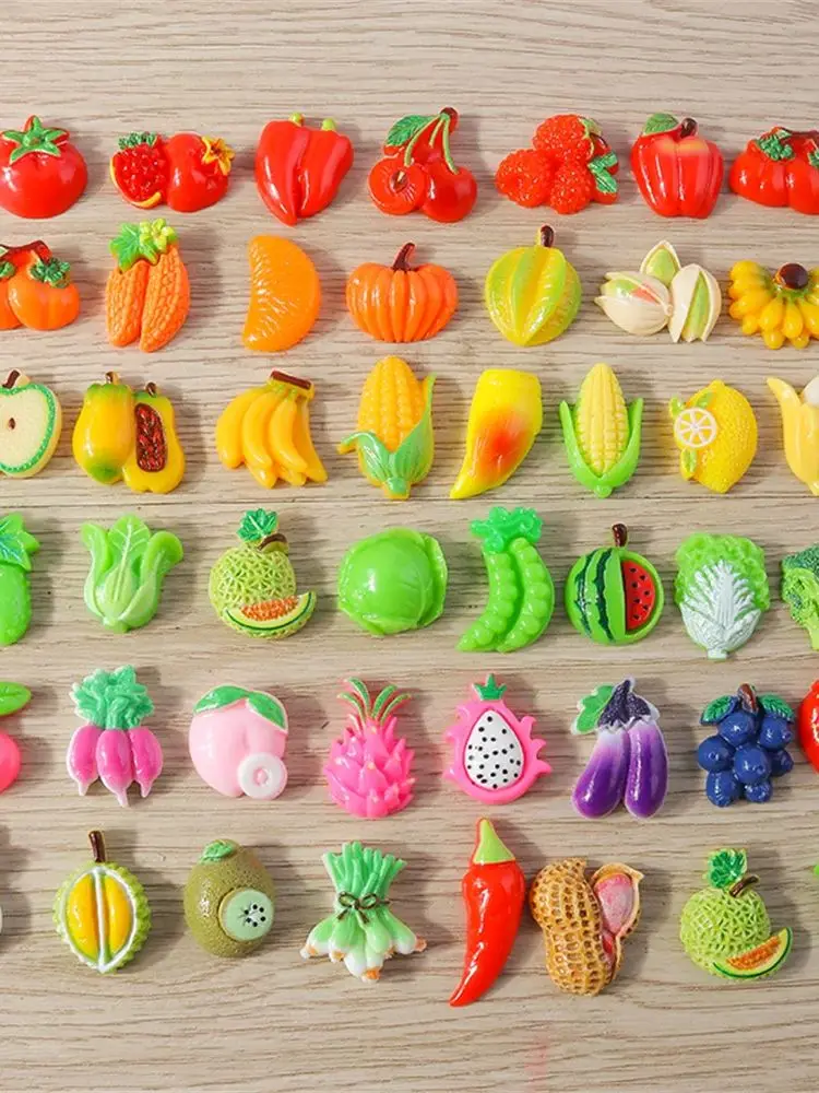 Tusember 15 Stück Niedliche Apfel-Erdbeer-Kirsch-Früchte Flache Harz-Cabochons Verzierungen DIY Scrapbooking für Haarnadeln und Broschen – Detail 6