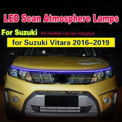 1個のled車昼間ライトdrlの実行スズキエスクード2016-2019ユニバーサル自動防水雰囲気ランプ開始とスキャン