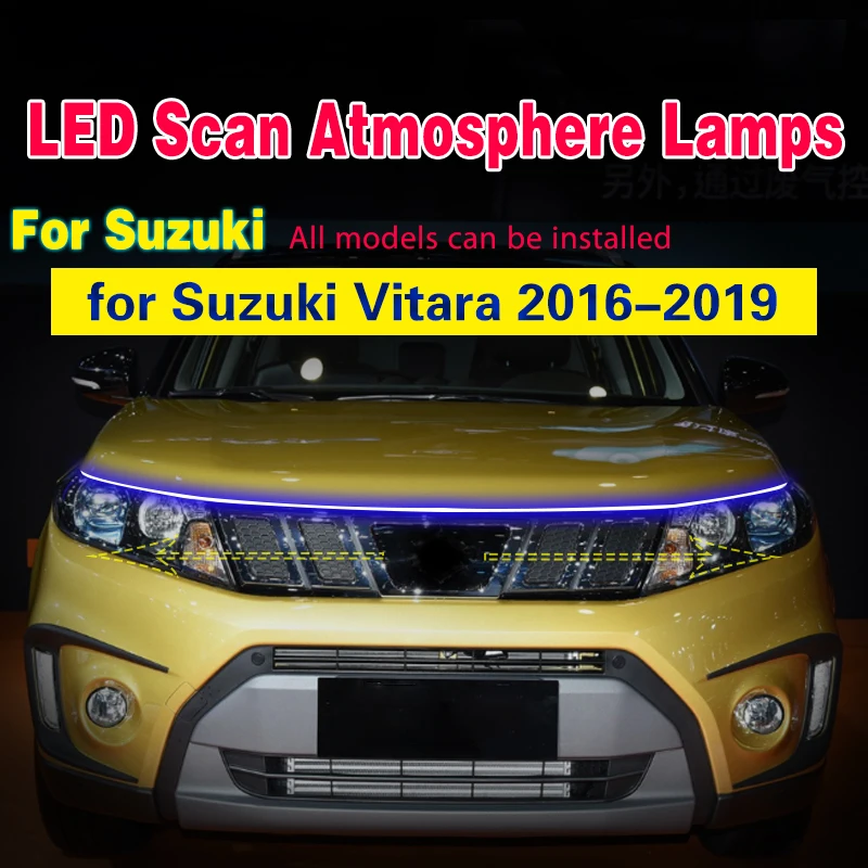 1 sztuk LED światła do jazdy dziennej samochodu DRL dla Suzuki Vitara 2016-2019 uniwersalne Auto wodoodporne lampy nastrojowe z rozruchem skanowania