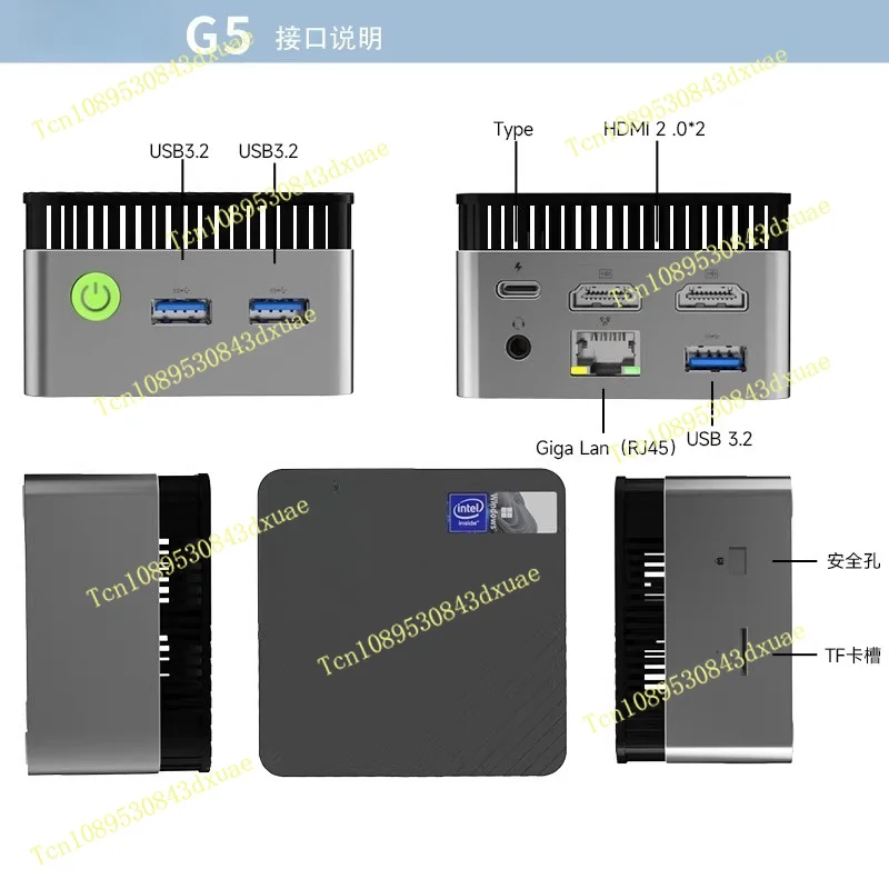 G5 Alder Lake N97 MINI PC Windows 11 Pro DDR5 4800Mhz  NGFF SSD WIFI 5 BT5.0 Protable Pocket Computer