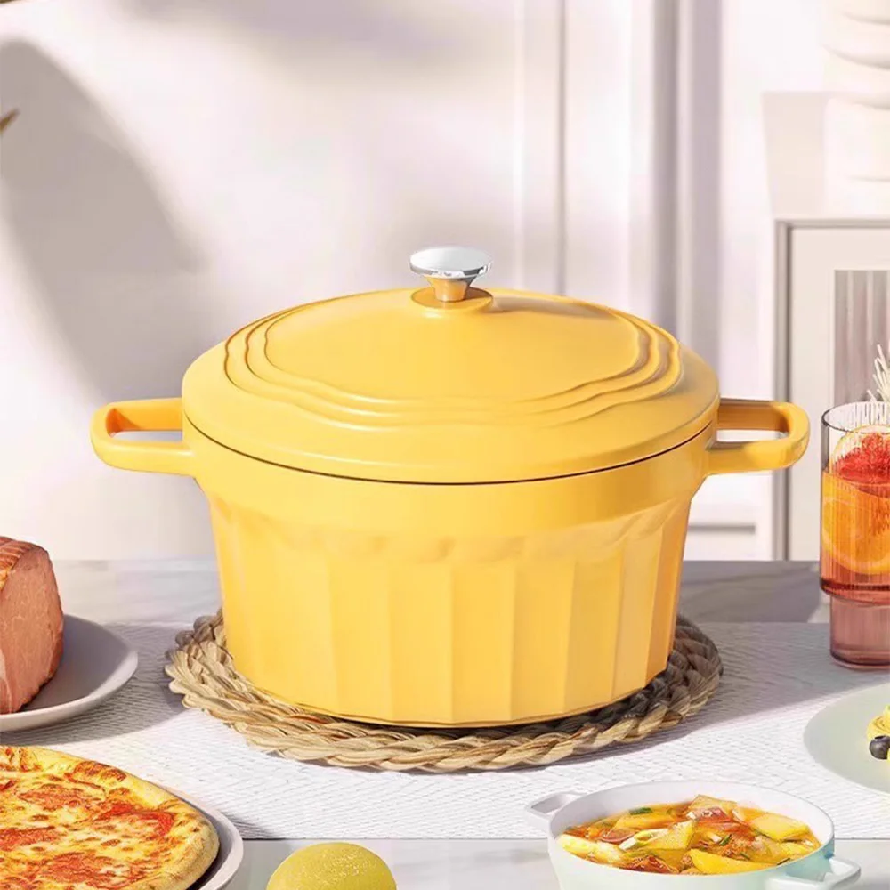 

BAQIANHANG Кастрюля для воды для индукционной плиты - Керамическая термостойкая кастрюля 20 см 25 см для индукционной плиты, желтая - 1 кастрюля, кастрюля с двумя ручками