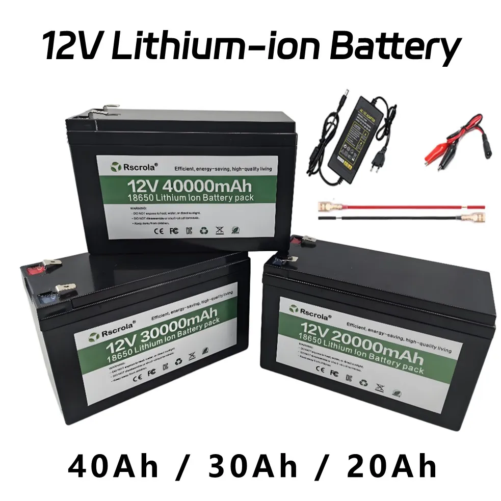 

New 12V 40Ah 30Ah 20Ah Rechargeable Battery, Grade A+ 18650 Lithium Battery for Electric sprayer/Agricultural/Stall/Solar Energy