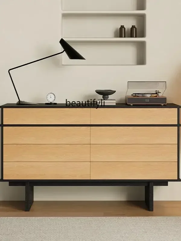 

ZQNew Arrivals Medieval style solid wood storage cabinet Italian minimalist wall storage dining side cabinet Bedroom bedside ca