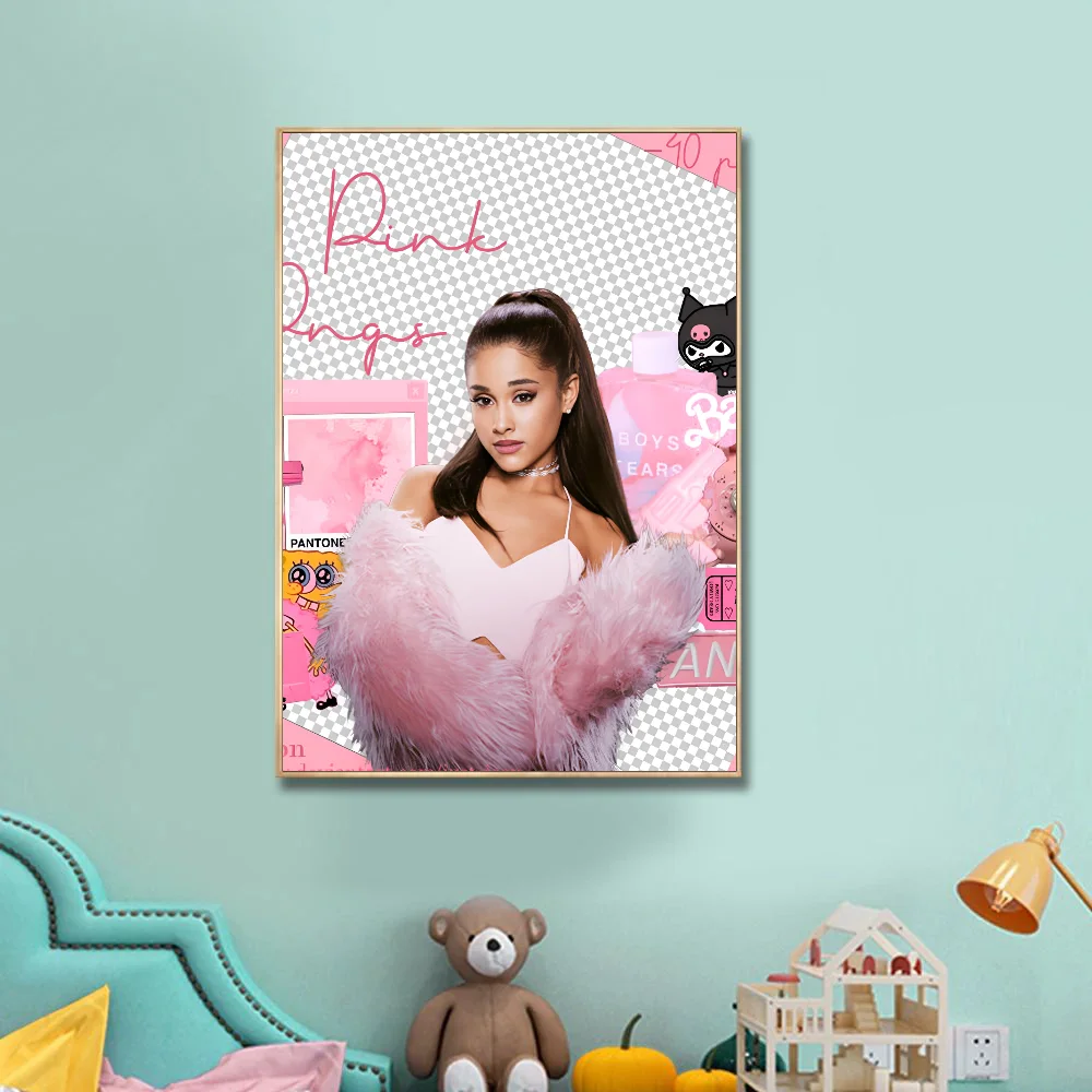 1PC Singer Ariana Grande Poster Poster Stickers Art Wall Murals Decor Game Room Decor Gifts Kawaii HD Painting Cat Cars